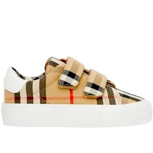 Burberry Kids Beige & White Vintage Check Sneakers